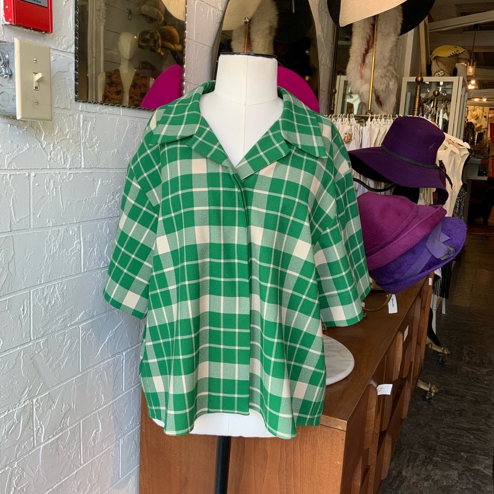 Maison Martin Margiela Green and Cream Checkered Fabric - Picture 1 of 11
